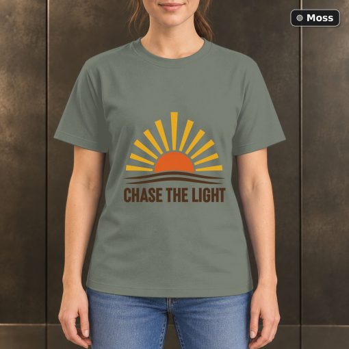Chase the Light Sunrise T-Shirt, Minimalist Nature Graphic 3