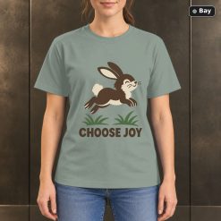 Choose Joy Rabbit T-Shirt, Minimalist Woodland Nature Graphic Choose Joy Rabbit T-Shirt, Minimalist Woodland Nature Graphic