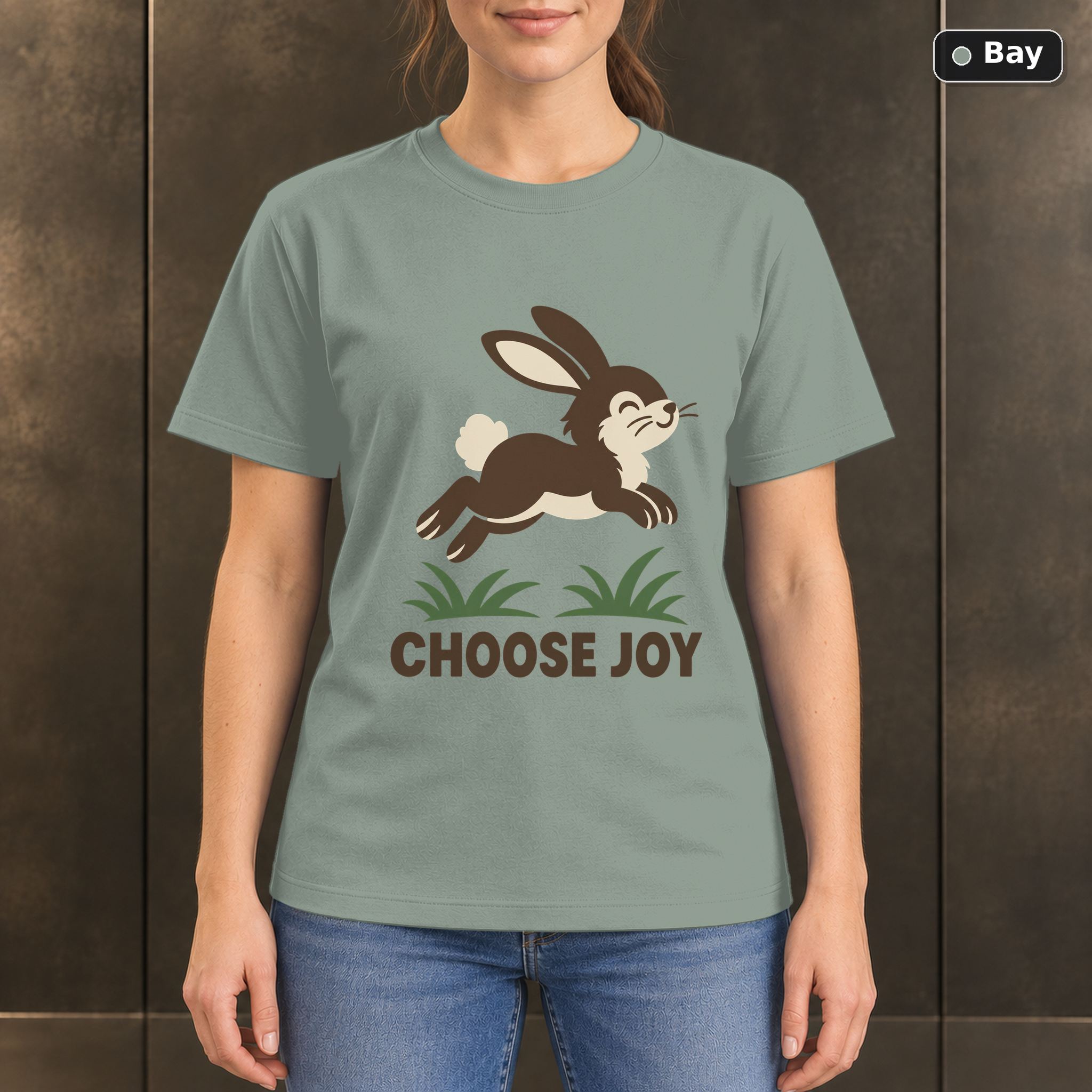 Choose Joy Rabbit T-Shirt, Minimalist Woodland Nature Graphic Choose Joy Rabbit T-Shirt, Minimalist Woodland Nature Graphic