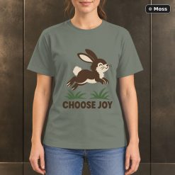 Choose Joy Rabbit T-Shirt, Minimalist Woodland Nature Graphic 8