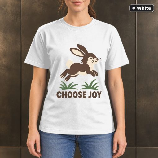 Choose Joy Rabbit T-Shirt, Minimalist Woodland Nature Graphic 6