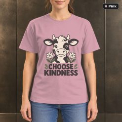 Choose Kindness Cow T-Shirt, Minimalist Farm Animal Graphic 9