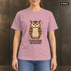 Choose Wisdom Owl T-Shirt, Minimalist Woodland Animal Graphic 9