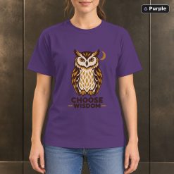 Choose Wisdom Owl T-Shirt, Minimalist Woodland Animal Graphic 10