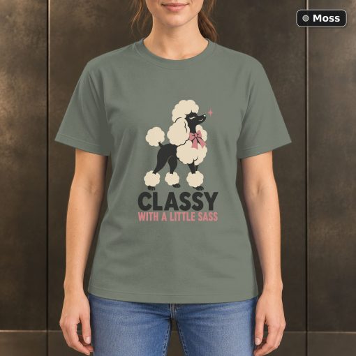Classy With a Little Sass T-Shirt, Poodle Lover Graphic 3