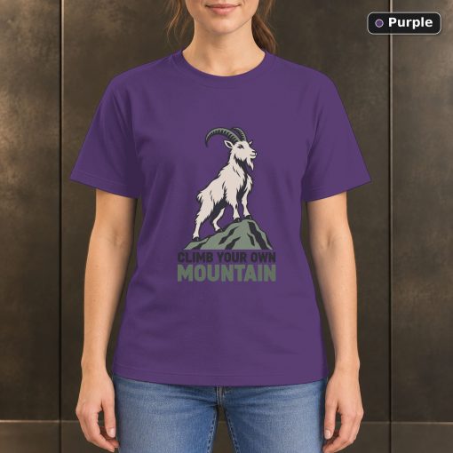 Climb Your Own Mountain Goat T-Shirt, Minimalist Outdoor Graphic 5