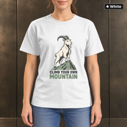 Climb Your Own Mountain Goat T-Shirt, Minimalist Outdoor Graphic 6