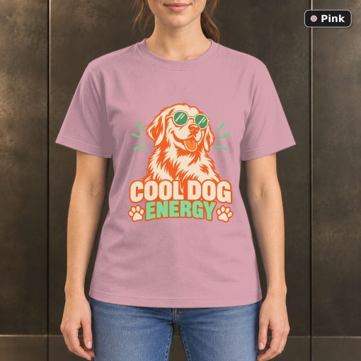 Cool Dog Energy T-Shirt, Colorful Sunglasses Dog Graphic 4