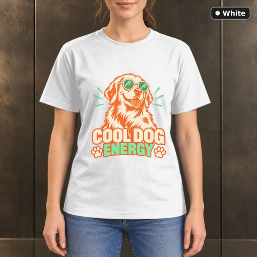 Cool Dog Energy T-Shirt, Colorful Sunglasses Dog Graphic 6