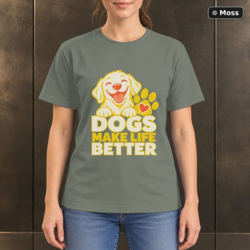 Dogs Make Life Better T-Shirt, Colorful Dog Lover Graphic 3