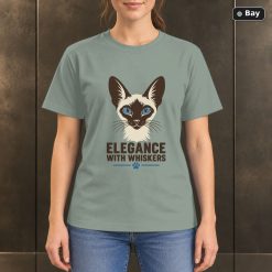 Elegance With Whiskers Siamese Cat T-Shirt, Minimalist Pet Graphic Elegance With Whiskers Siamese Cat T-Shirt, Minimalist Pet Graphic