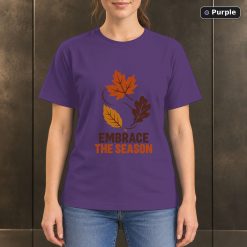 Embrace the Season Autumn Leaf T-Shirt, Minimalist Nature Graphic 10