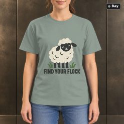 Find Your Flock Sheep T-Shirt, Minimalist Farm Animal Graphic Find Your Flock Sheep T-Shirt, Minimalist Farm Animal Graphic