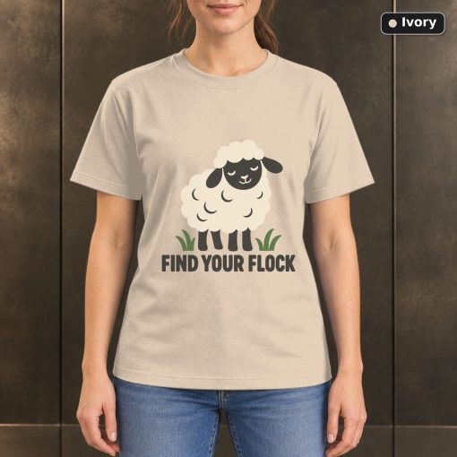 Find Your Flock Sheep T-Shirt, Minimalist Farm Animal Graphic 2