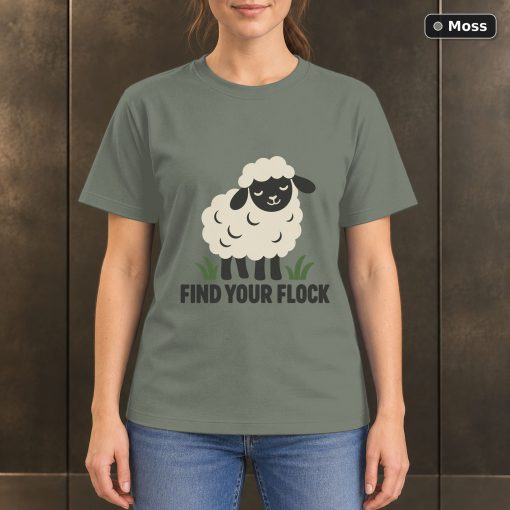 Find Your Flock Sheep T-Shirt, Minimalist Farm Animal Graphic 3