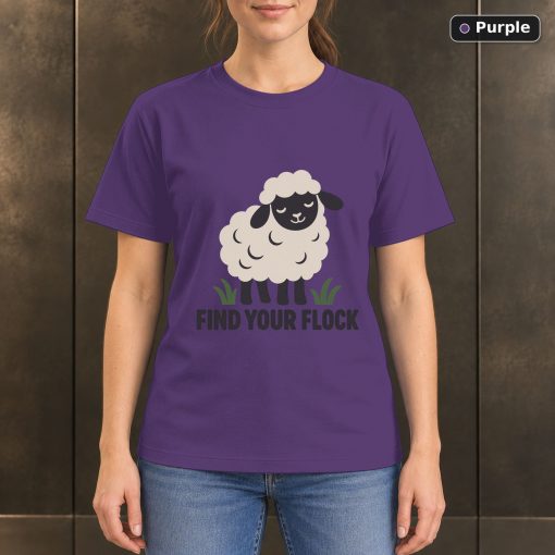 Find Your Flock Sheep T-Shirt, Minimalist Farm Animal Graphic 5