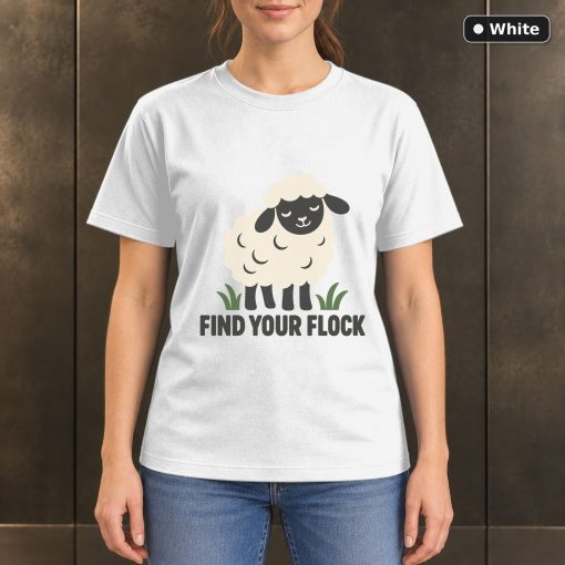 Find Your Flock Sheep T-Shirt, Minimalist Farm Animal Graphic 6
