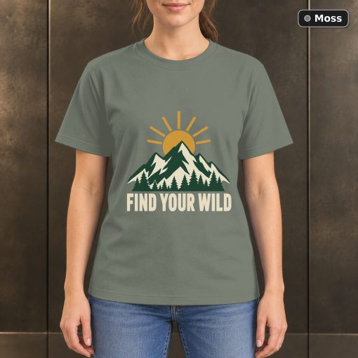 Find Your Wild Mountain T-Shirt, Minimalist Outdoor Nature Graphic 3