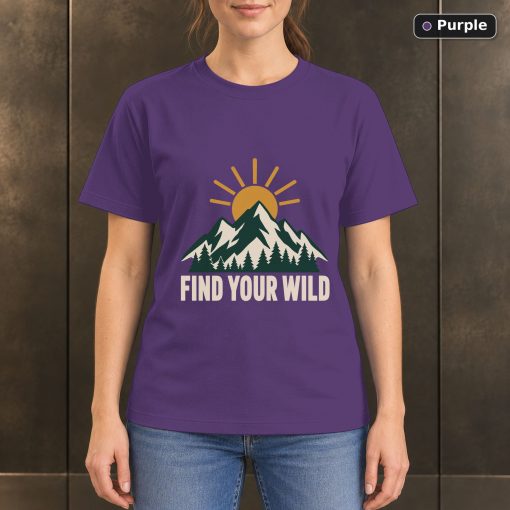 Find Your Wild Mountain T-Shirt, Minimalist Outdoor Nature Graphic 5