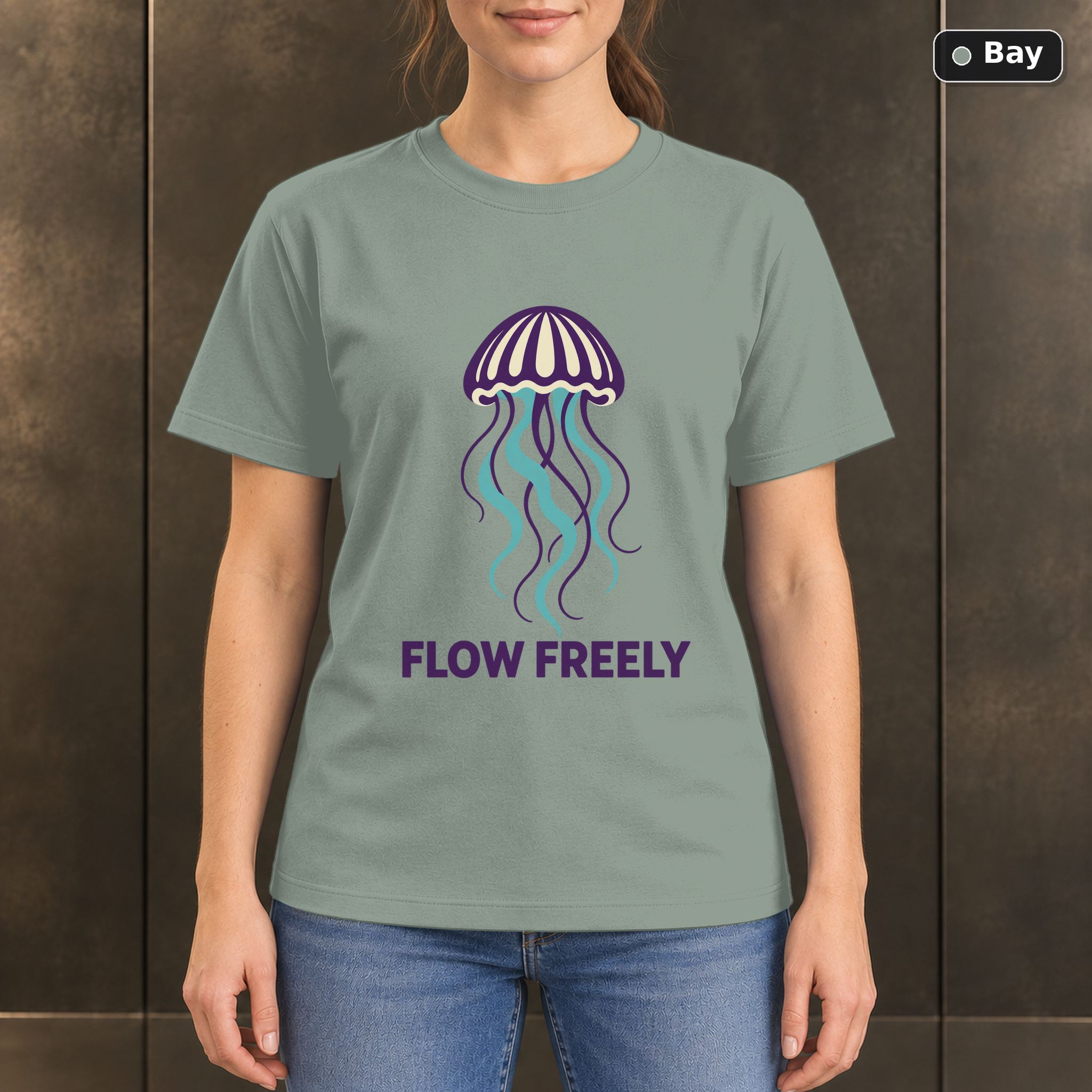 Flow Freely Jellyfish T-Shirt, Minimalist Ocean Nature Graphic Flow Freely Jellyfish T-Shirt, Minimalist Ocean Nature Graphic