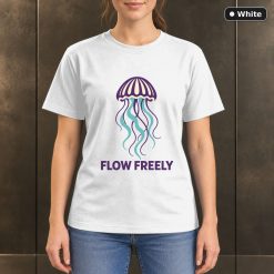 Flow Freely Jellyfish T-Shirt, Minimalist Ocean Nature Graphic 11