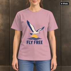 Fly Free Seabird T-Shirt, Minimalist Coastal Nature Graphic 9
