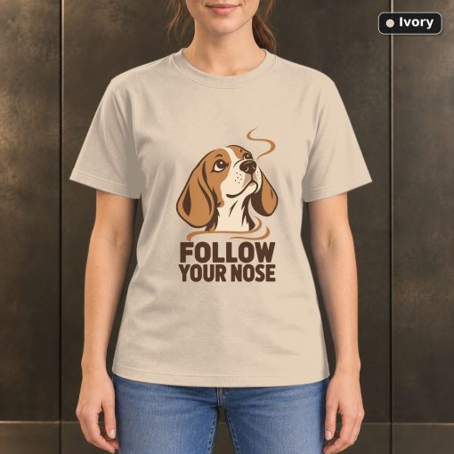 Follow Your Nose Beagle T-Shirt, Minimalist Dog Graphic 2