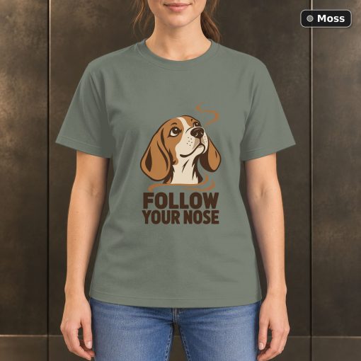 Follow Your Nose Beagle T-Shirt, Minimalist Dog Graphic 3