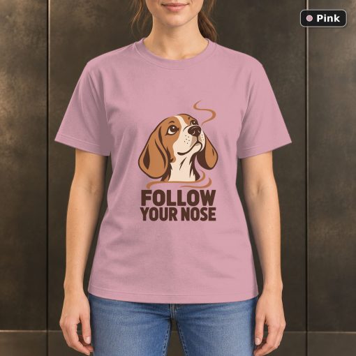 Follow Your Nose Beagle T-Shirt, Minimalist Dog Graphic 4
