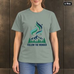 Follow the Wonder Northern Lights T-Shirt, Minimalist Nature Graphic Follow the Wonder Northern Lights T-Shirt, Minimalist Nature Graphic