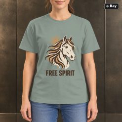Free Spirit Horse T-Shirt, Minimalist Equestrian Graphic