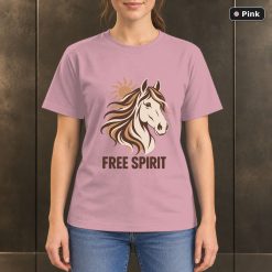 Free Spirit Horse T-Shirt, Minimalist Equestrian Graphic 9