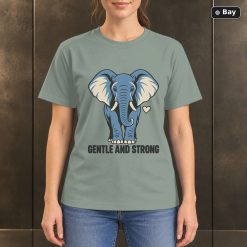 Gentle and Strong Elephant T-Shirt, Minimalist Wildlife Graphic Gentle and Strong Elephant T-Shirt, Minimalist Wildlife Graphic
