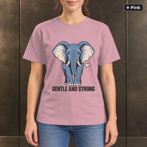 Gentle and Strong Elephant T-Shirt, Minimalist Wildlife Graphic 4