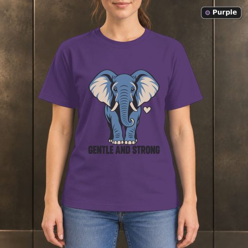 Gentle and Strong Elephant T-Shirt, Minimalist Wildlife Graphic 5