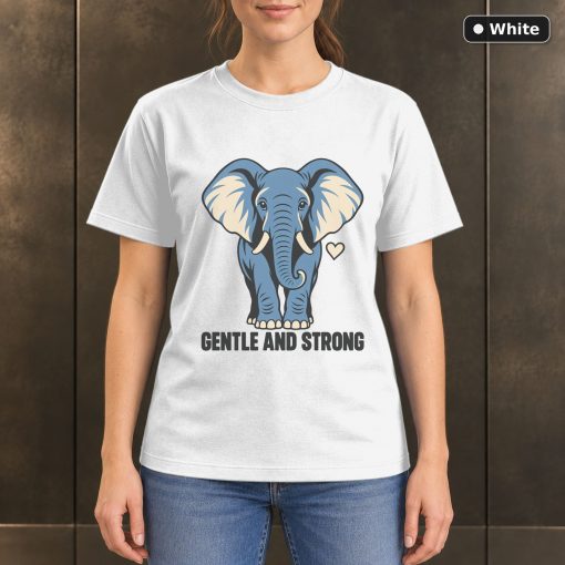 Gentle and Strong Elephant T-Shirt, Minimalist Wildlife Graphic 6