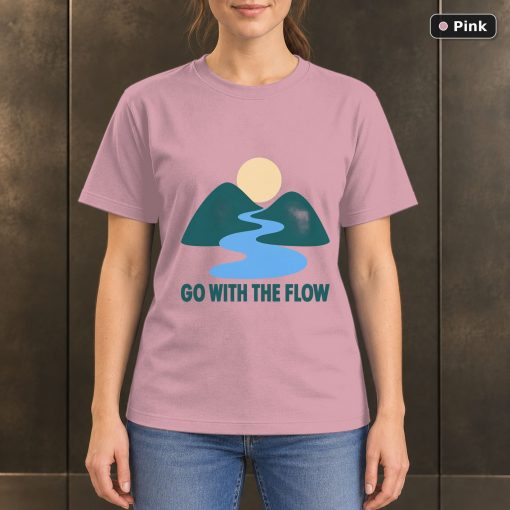 Go With the Flow River T-Shirt, Minimalist Nature Graphic 4