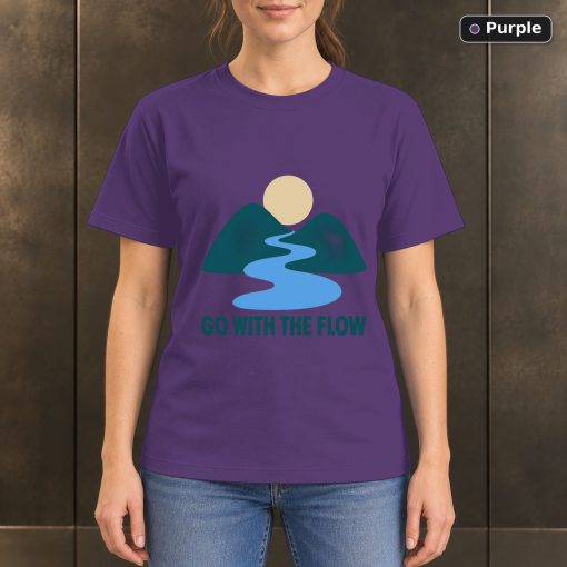 Go With the Flow River T-Shirt, Minimalist Nature Graphic 5