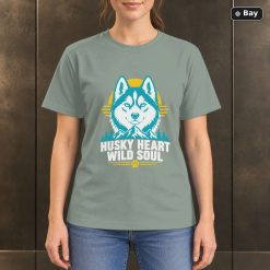 Husky Heart Wild Soul T-Shirt, Colorful Siberian Husky Graphic Husky Heart Wild Soul T-Shirt, Colorful Siberian Husky Graphic