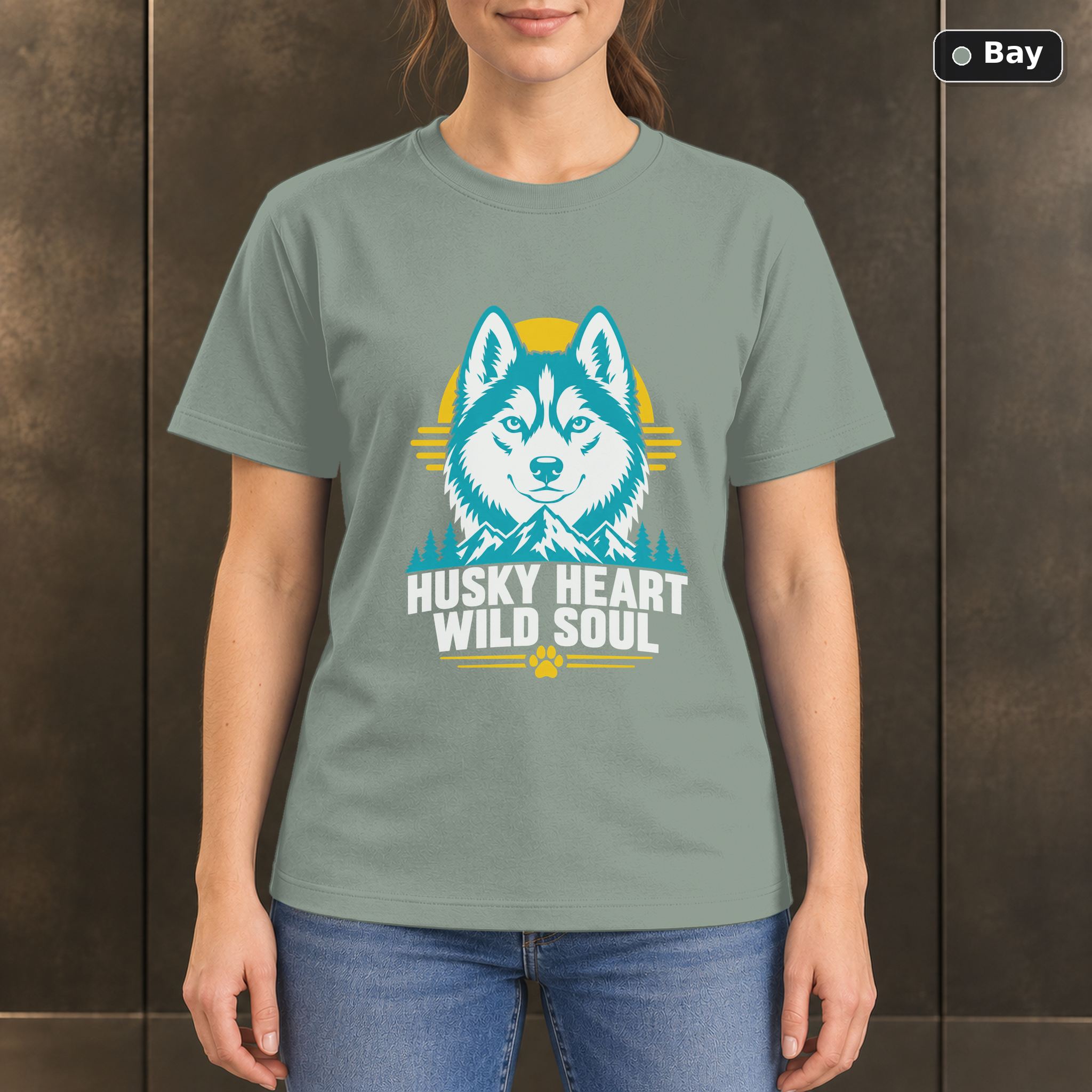 Husky Heart Wild Soul T-Shirt, Colorful Siberian Husky Graphic Husky Heart Wild Soul T-Shirt, Colorful Siberian Husky Graphic