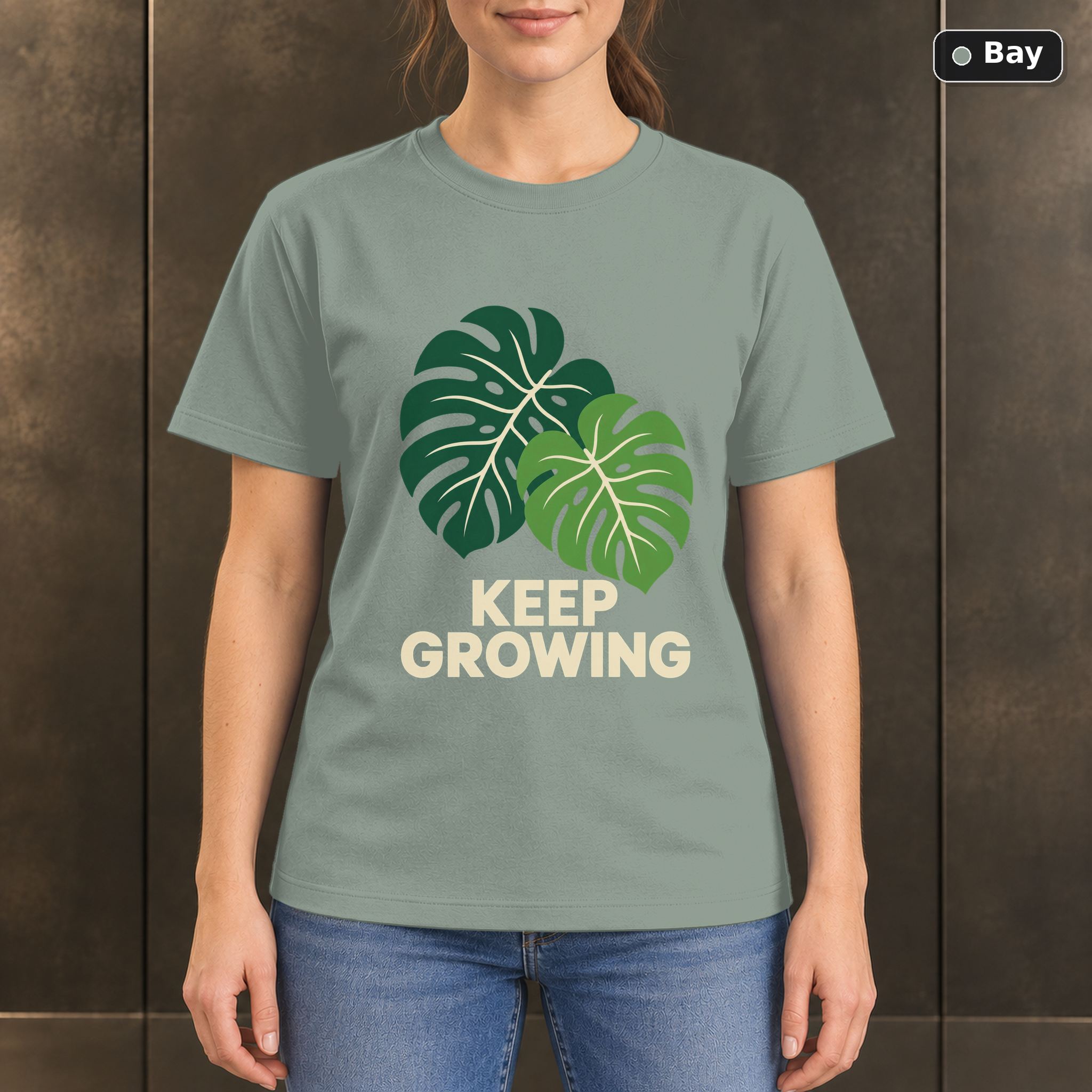Keep Growing Monstera Leaf T-Shirt, Minimalist Botanical Graphic Keep Growing Monstera Leaf T-Shirt, Minimalist Botanical Graphic