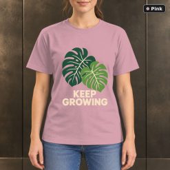 Keep Growing Monstera Leaf T-Shirt, Minimalist Botanical Graphic 9