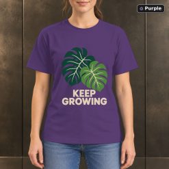Keep Growing Monstera Leaf T-Shirt, Minimalist Botanical Graphic 10
