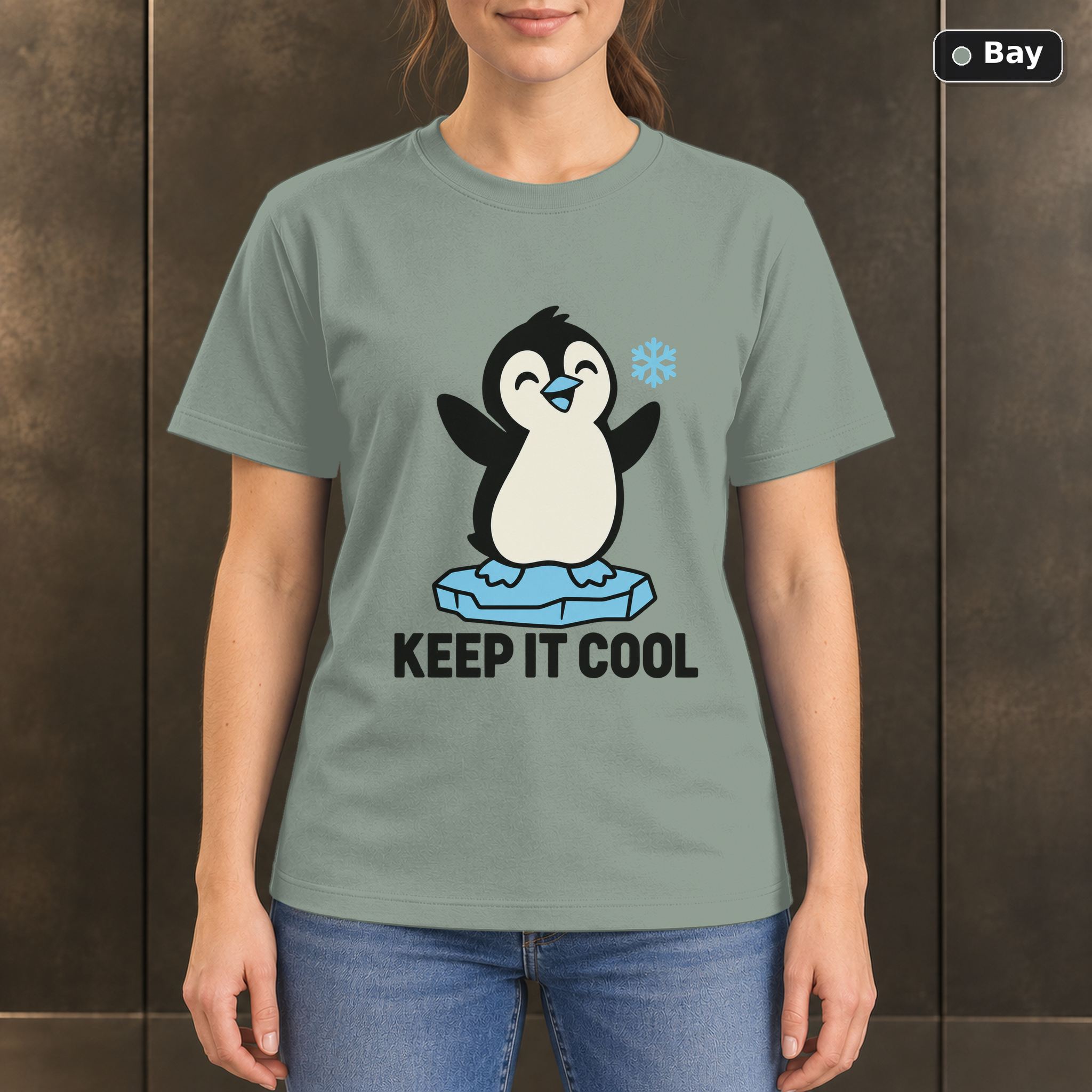 Keep It Cool Penguin T-Shirt, Minimalist Winter Animal Graphic Keep It Cool Penguin T-Shirt, Minimalist Winter Animal Graphic