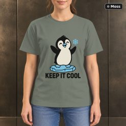 Keep It Cool Penguin T-Shirt, Minimalist Winter Animal Graphic 8