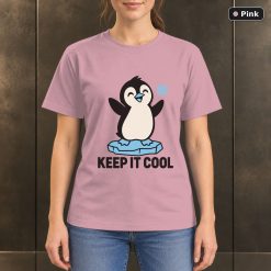 Keep It Cool Penguin T-Shirt, Minimalist Winter Animal Graphic 9