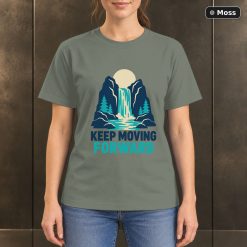 Keep Moving Forward Waterfall T-Shirt, Minimalist Nature Graphic 8