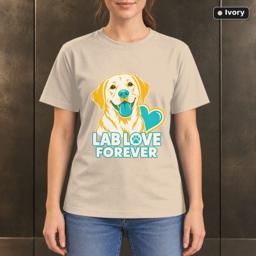 Lab Love Forever T-Shirt, Colorful Labrador Retriever Graphic 2