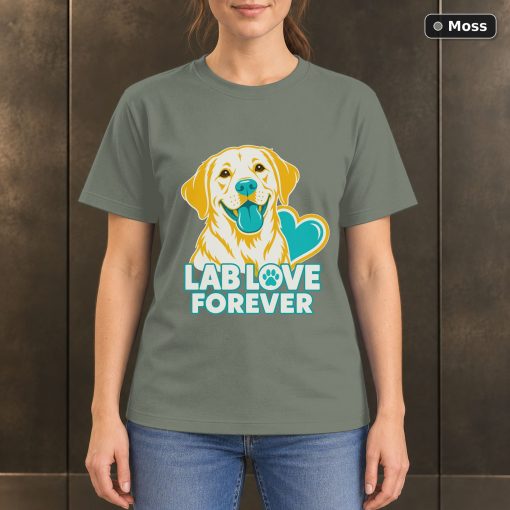 Lab Love Forever T-Shirt, Colorful Labrador Retriever Graphic 3
