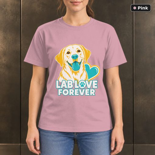 Lab Love Forever T-Shirt, Colorful Labrador Retriever Graphic 4